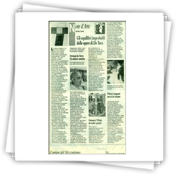 Articolo di Ela Caroli apparso sul Corriere del Mezzogiorno del 11.3.1999 x mostra personale alla Galleria Avida Dollars di Milano 1999