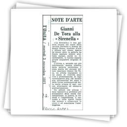 Articolo di Paolo Ricci su L'Unit del 2.11.1971 x mostra persoanle Galleria Sirenella di Sorrento dal 2 al 15.10 1971