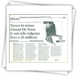 Articolo di Mario Forgione su Il Denaro del 21.9.1992 x anticipare mostra antologica a Gallarate dal 21.2 al 20.3 1993