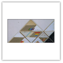 La pittura è scienza ...1983 - 5 pezzi cm 50 x lato-mista su legno