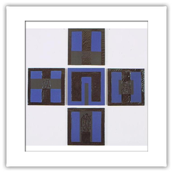 Sequenza -1985 -5 pezzi cm 40x40 ca. acrilici e smalti su tela