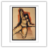 Nudo ardito 1960 cm 50x70 tempera su carta