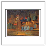 Industria- 1961 - cm 50x70 olio  e sabbia su legno